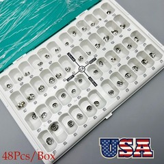 48 Dental Kids Primary Molar Crowns Stainless Steel Pediatric crown 48 Sizes USA
