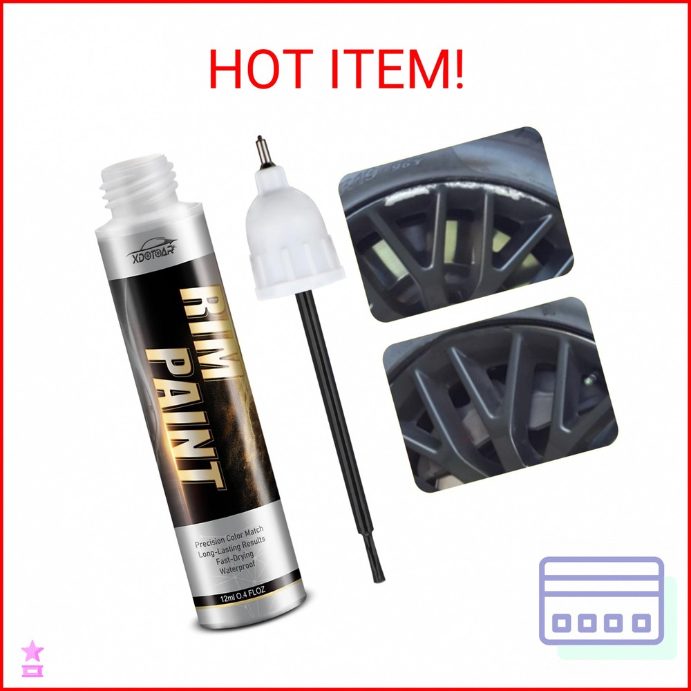 Gloss Black Rim Touch Up Paint, Efficient Car Alloy Wheel Scratch Repair Kit, Qu