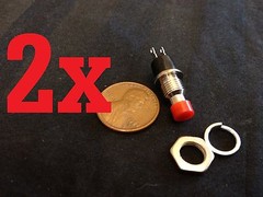 2x Small Metal MOMENTARY N/O normally open PUSH BUTTON SWITCH DC mini on/off b10