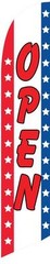 Open (stars and stripes) 12ft Feather Banner Swooper Flag – FLAG ONLY