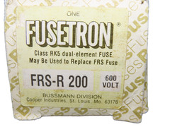 Fusetron FRS-R 200 Class RK5 Dual Element Fuse Time Delay 200A 600V (Qty 1)