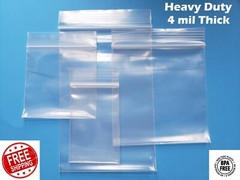 Clear Reclosable Zip Seal 4Mil Bags Heavy Duty Plastic 4 Mil Top Lock Baggies