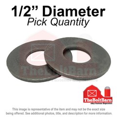 1/2″ SAE Flat Washers Grade 8 Steel Plain & Oil (Pick Quantity)