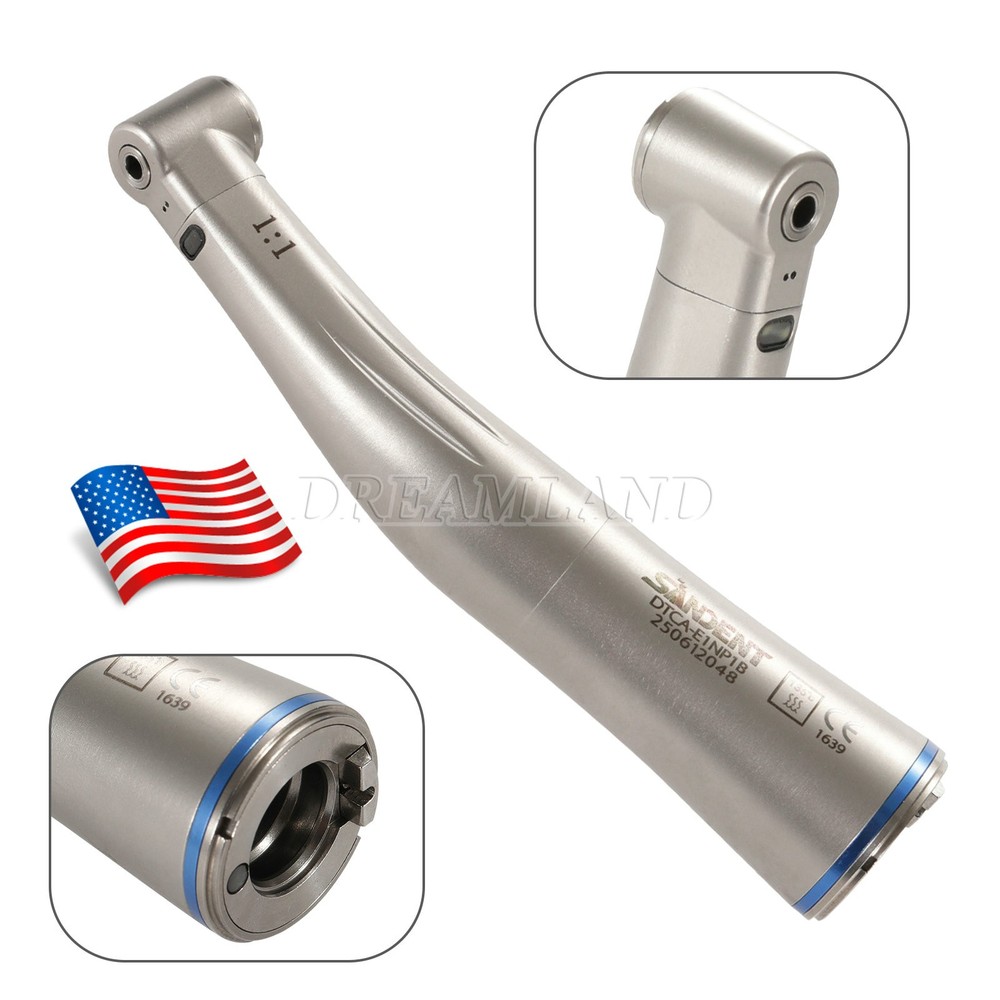 SANDENT Dental 1:1 20:1 LED Fiber Optic Contra Angle Handpiece