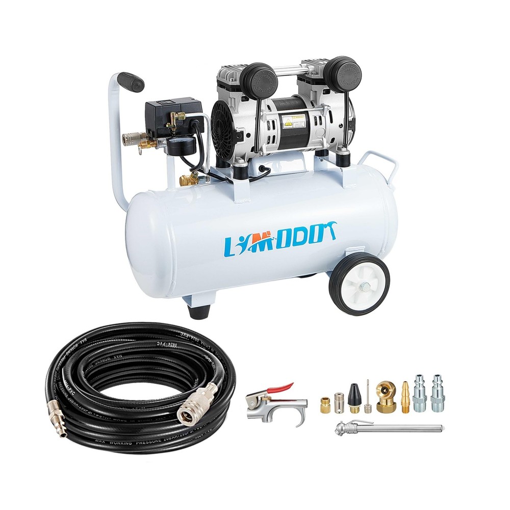 Quiet Air Compressor, Only 68dB, 5 Gallon Steel Tank, 2.8CFM @ 90PSI, Oil-Fre…