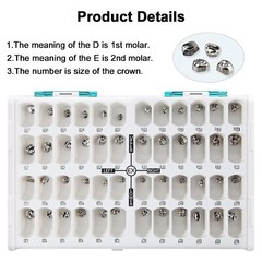 USA Dental Kids Crown Primary Molar Pediatric Crowns stainless steel 48 Sizes ty