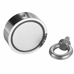 US 500LBS Double Sided Super Strong Neodymium Fishing Magnet Power Pulling Force