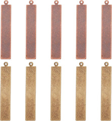 40Pcs 2 Colors Brass Engraving Blanks, 1.6 X 0.2 Inch Rectangle