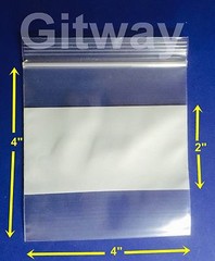 1000 4″ x 4″ White Block Writing Area Resealable Zip Seal Lock Plastic Bags 4miL