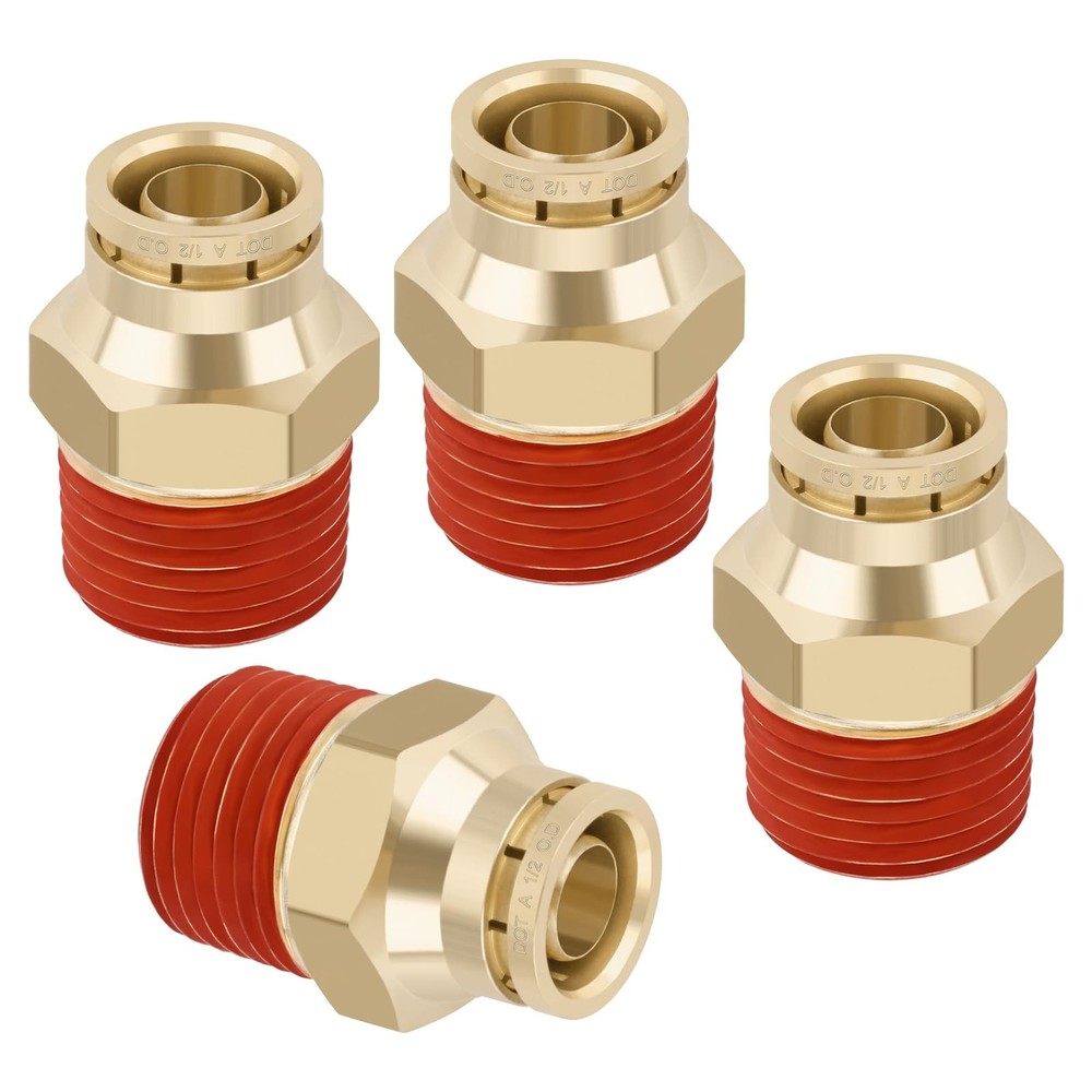 1/2″ Quick Push to Connect Fittings Brass Union Straight Joint DOT Approved 1…