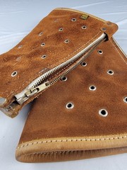 Vintage Leather Glassblowing Arm Guards Pair Suede Heat Shields Made in Mexico