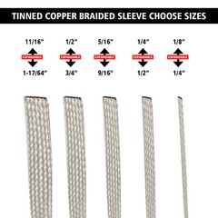 EMI RFI ESD Shielding Wire Sheathing Cable Sleeve Metal Mesh 19’&50′ Length Lot