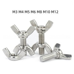 304 Stainless Steel Wing Thumb Screws With Wing Thumb Nut M3 M4 M5 M6 M8 M10 M12
