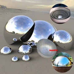 Stainless Steel Half Hollow Ball Sphere Hemisphere Mirror Gazing Ball 12.7-300mm