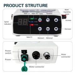 Dental Brushless LED Electric Motor fit 1:1 /1:5 /16:1 For Lab Practice UPS
