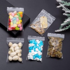 Small Plastic Bags, 400 PCS Mini Baggies, 4 Assorted Sizes, Transparent Jewelry.