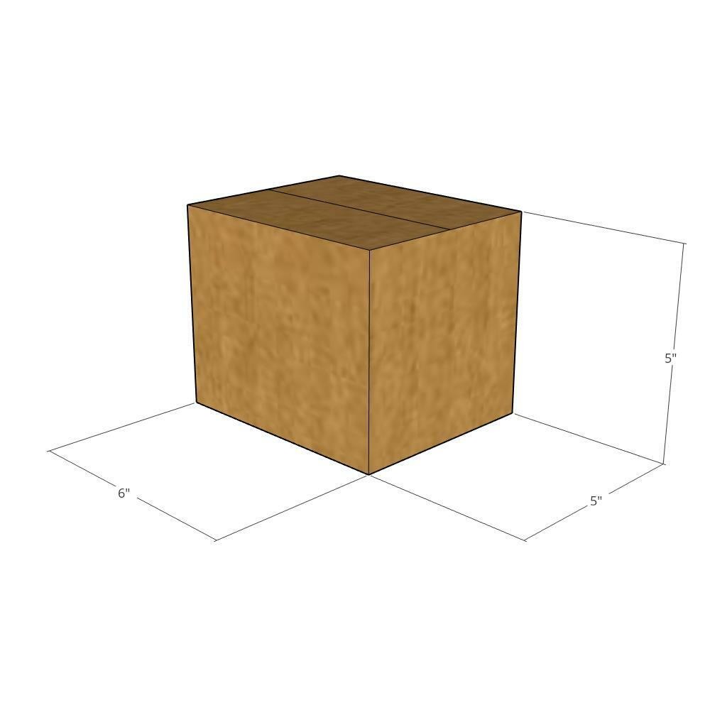 125 6x5x5 Kraft Brown Corrugated Shipping Boxes 32 ECT Single-Wall New