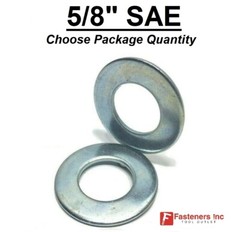 5/8″ SAE Flat Washers Low Carbon Grade 2 Zinc Plated (Choose Pkg Qty) 1-5/16″OD
