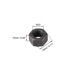 uxcell Hex Nuts, M12x1.75mm Metric Coarse Thread Hexagon M12x1.75mm, Black