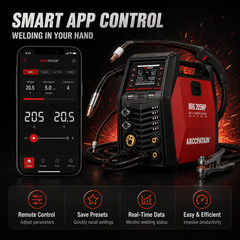 ARCCAPTAIN MIG205MP MIG Welder 9 IN 1 iControl APP Control 120/240V Dual Voltage