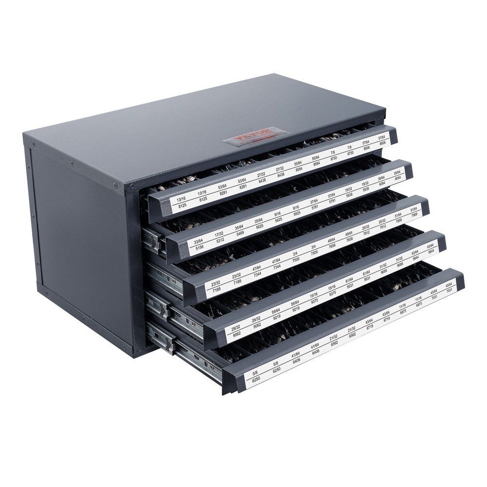 VEVOR Drill Bit Dispenser Organizer Cabinet Five-Drawer for 33/64″ to 63/64″
