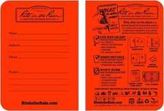 Rite In The Rain Mini Stapled Binding Notebook 3 Pack orange Field-Flex Cover