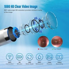 Ear Wax Cleaner Ear Camera Otoscope with Light Cleaner Removal Kit FOR ANDROID