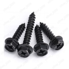 Black Steel Phillips Cross Hex Flange Head Self Tapping Screws M4 M5 M6 M8