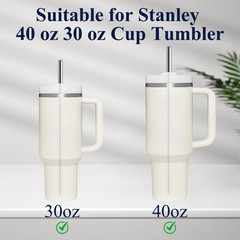 6 Pack Stainless Steel Straw Replacement 40 oz and 30 11.81 Inch, Silver