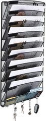 Hanging Wall Mount File Organizer 10 Pocket Paper Folder Holder Letter Rack