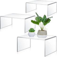 Rattanview 3 Pcs Extra Large 12,11,10.25 Inch Acrylic Display Risers Clear Acryl