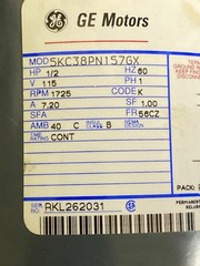 Berkel 705 705S Meat Tenderizer Motor 01-404175-00425 GE 5KC38PN157GX 1/2HP