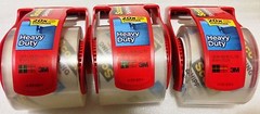 3 Rolls of Scotch Heavy Duty Shipping Packaging Tape Dispenser 1.88in x 22 yards