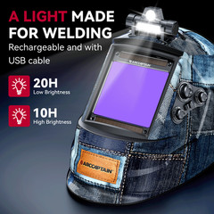 ARCCAPTAIN True Color Auto Darkening Welding Helmet for Arc Tig Mig with Light🔥
