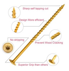 Construction Lag Screws T30 Decking Screws #14 x 4 Inches Structural Wood Scr
