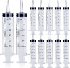 12Pack 60Ml Syringe for Liquid – Large Plastic Syringes without Needle for Jello