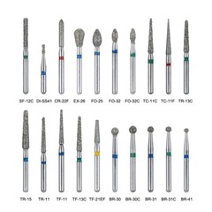 100pcs Dental Diamond Burs Kit for High Speed Handpiece Medium FG 1.6MM AZDENT