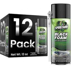 Sprayman Black Foam Sealant – Pond Waterfall Landscaping, 12oz 12 Pk – Straw Use