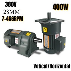400W 28mm Three-Phase CW/CCW Reduction Gear Motor Adjustable Speed AC 380V New