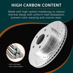 11.65″ & 10.63″ Drilled Slotted Rotors 2004-2012 Malibu 05-08 Cobalt 08-10 HHR