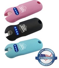 SMART POLICE WOMEN MINI Stun Gun Flashlight QUICK RELEASE KEYRING battery meter