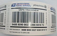Roll of 2000 Pitney Bowes Label 888 Tracking Number stickers for USPS packages