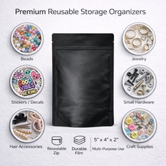 100 Pack 3.5g Smell Proof Foil Mylar Bags 4” x 5” Mix Designs Zip Bags