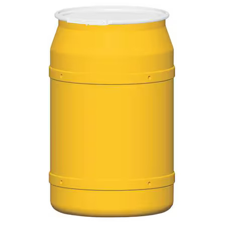 Eagle Mfg 1656 Open Head Transport Drum, Polyethylene, 57.5 Gal, Unlined, Yellow
