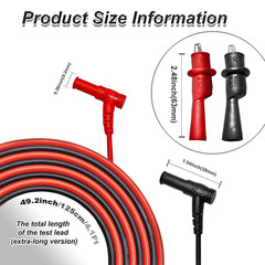 Multimeter Leads Kit, 49″ Premium Silicone Multimeter Test Lead Set, CAT III 100