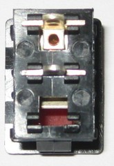 Defond Mini Black Switch with Red Rocker – SPST – 125V 15A – 250V 7.5A .5 x .75