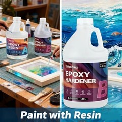EPOXY RESIN 1 GALLON KIT * CLEAR * UV RESISTANT * LAMINATING * FIBERGLASS * Flow