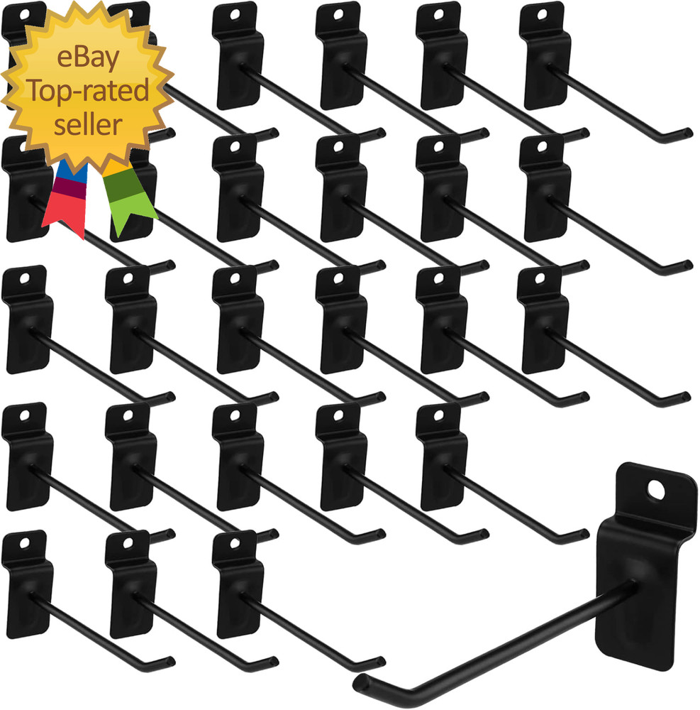 100 PCS 4 Inch S Slat Wall Hooks Slot Board Hangers Pegs Hanging Accessories