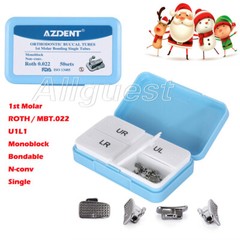 AZDENT Dental Orthodontic Buccal Tube 1st Molar Roth/MBT 022 Bondable MIM N-conv