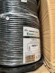RG6 Quad Shield Coax Cable, Single Solid Copper, Black 1000FT EnviroReel Cable
